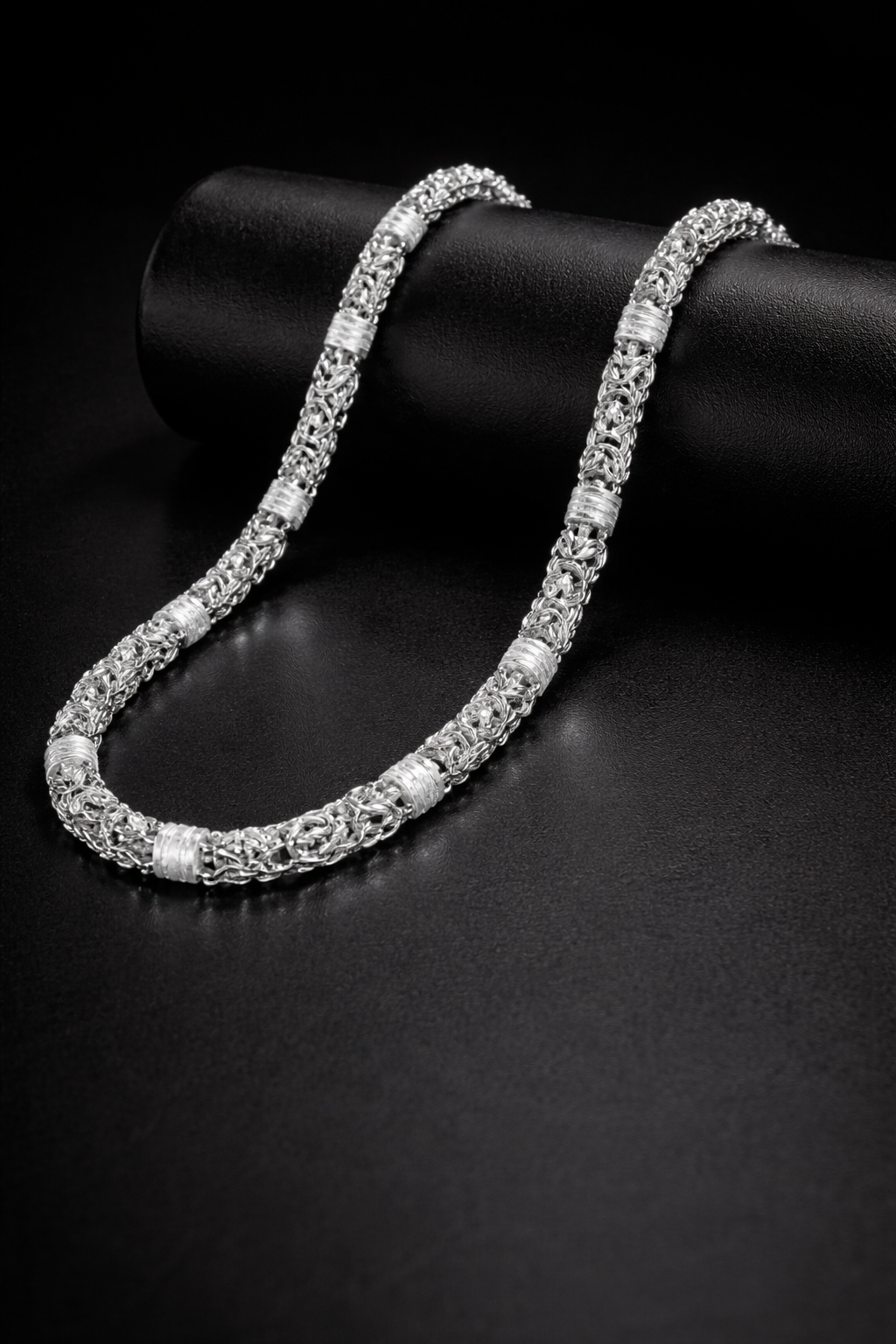 Intricate sterling silver necklace and bracelet