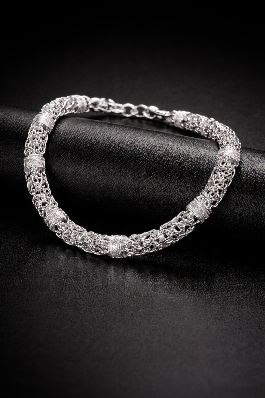 Intricate sterling silver necklace and bracelet